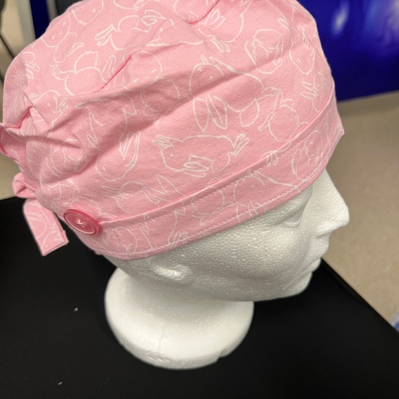 Handmade Easter Bunny Scrub/Cooking Cap - Picture 2 of 4